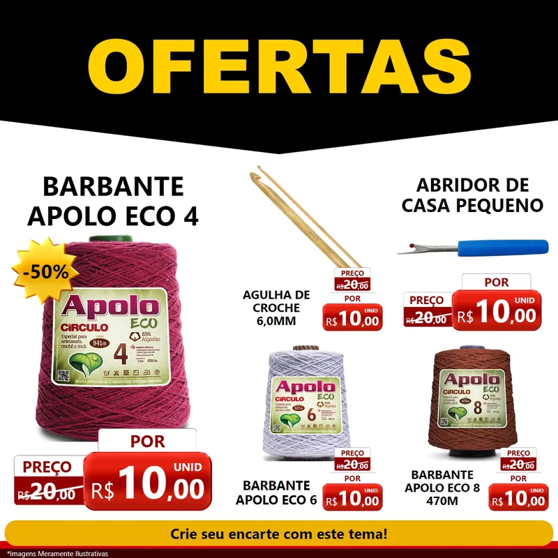 Modelo de Rede Social para Feed Facebook com o tema Ofertas Preto e Vermelho Cartaz para Armarinho e Aviamentos