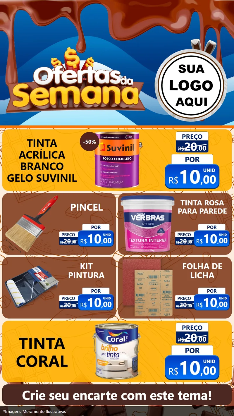 Modelo de TV para TV Vertical com o tema Ofertas da Semana - Páscoa para Tintas e Ferramentas