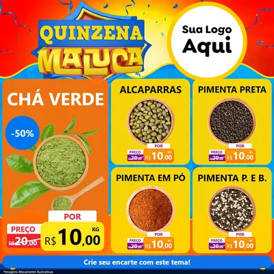 Modelo de Rede Social para Feed Facebook com o tema Quinzena Maluca para Produtos Naturais