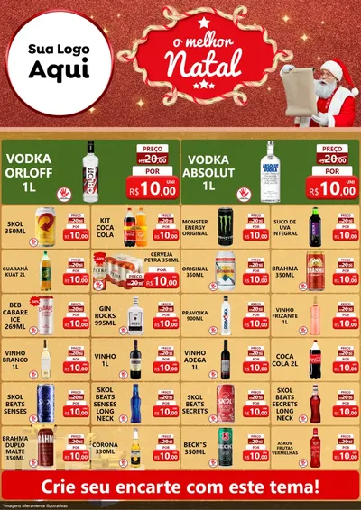 Modelo de Encarte para Encarte A4 Vertical com o tema O Melhor Natal para Distribuidora de bebidas