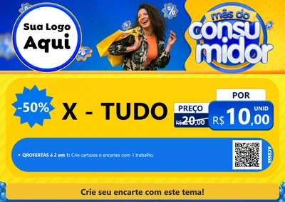 Modelo de Cartaz para Cartaz A4 Horizontal com o tema Mês do Consumidor para Hamburgueria