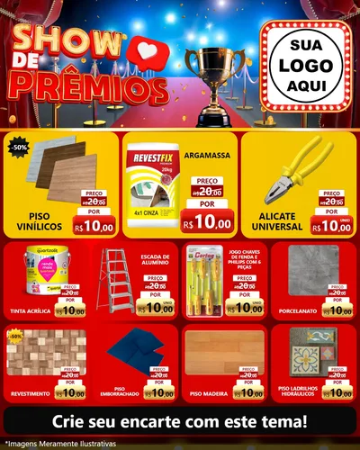 Modelo de Rede Social para Feed Instagram com o tema Show de Prêmios para Material para Construção