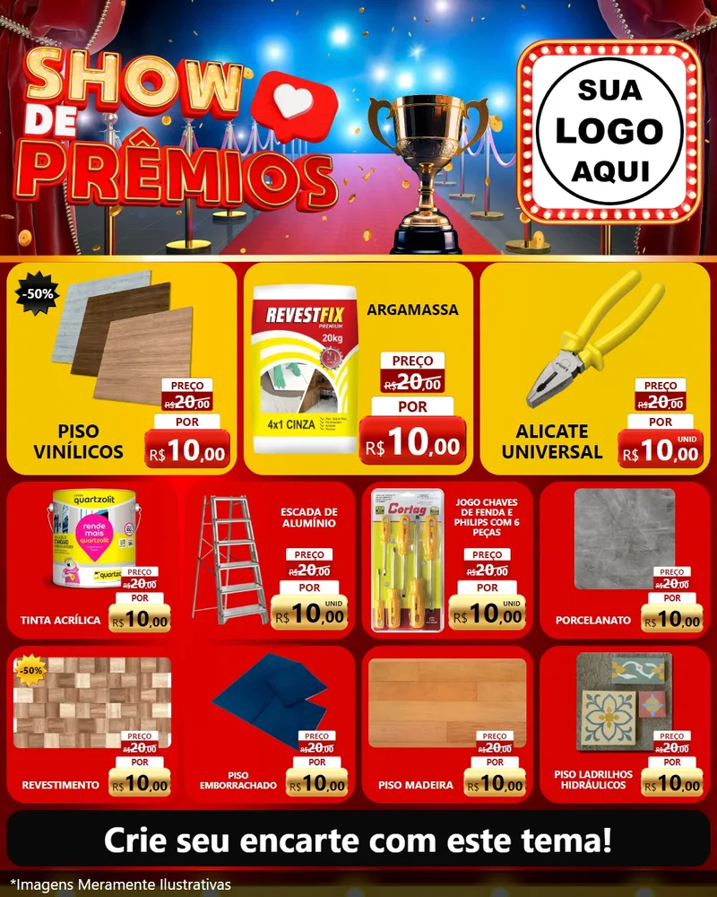 Modelo de Rede Social para Feed Instagram com o tema Show de Prêmios para Material para Construção