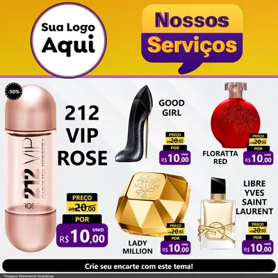 Modelo de Rede Social para Feed Facebook com o tema Nossos Serviços para Perfumes