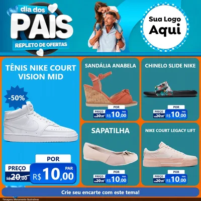 Modelo de Rede Social para Feed Facebook com o tema Dia Dos Pais Repleto de Ofertas para Calçados
