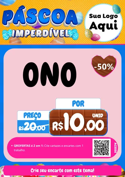 Modelo de Cartaz para Cartaz A4 Vertical com o tema Páscoa Imperdível para Óticas