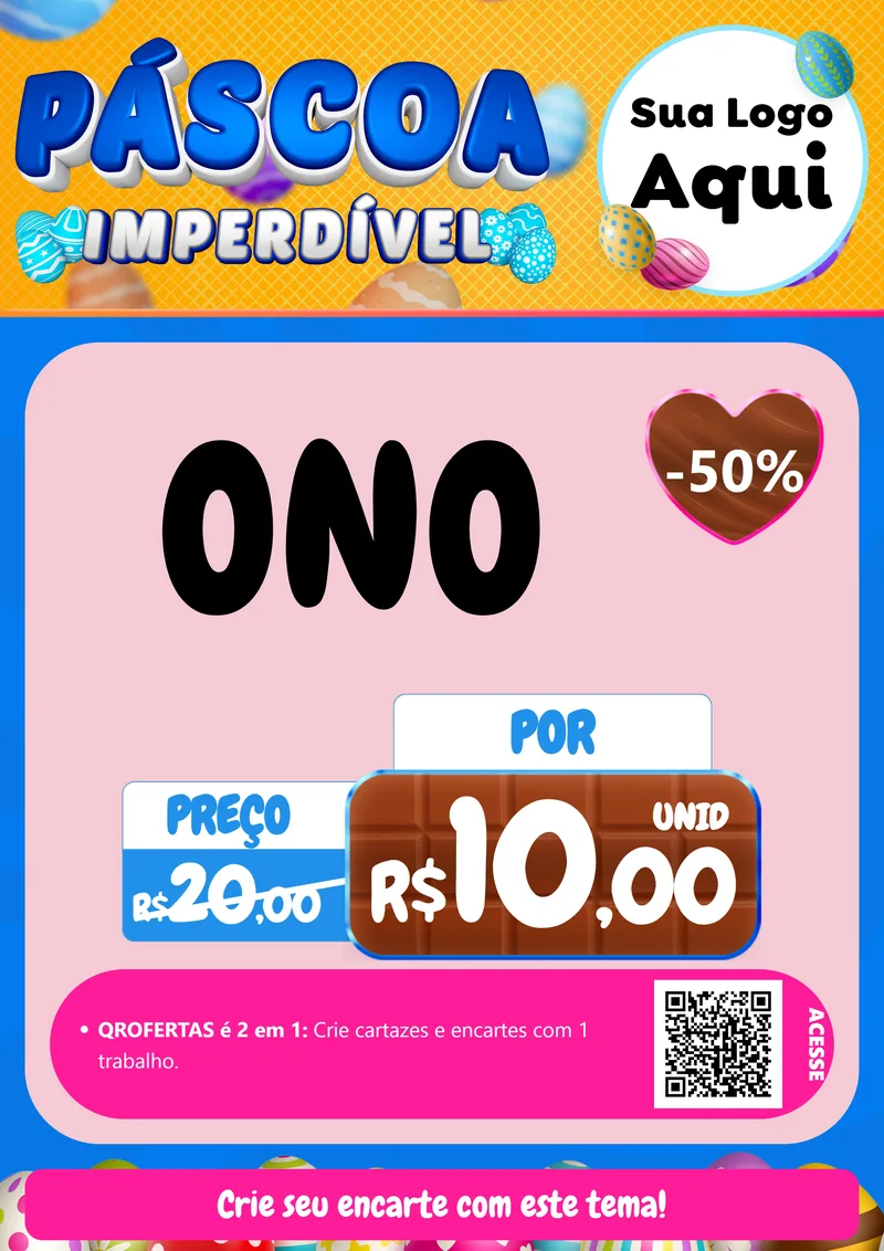 Modelo de Cartaz para Cartaz A4 Vertical com o tema Páscoa Imperdível para Óticas