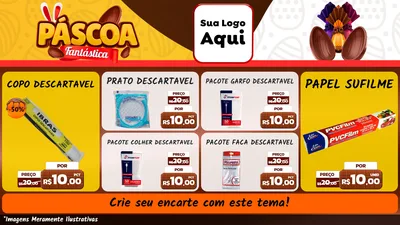 Modelo de TV para TV Horizontal com o tema Páscoa Fantástica para Embalagens