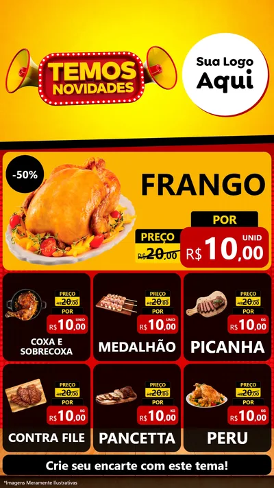 Modelo de Rede Social para Stories com o tema Temos Novidades para Assados