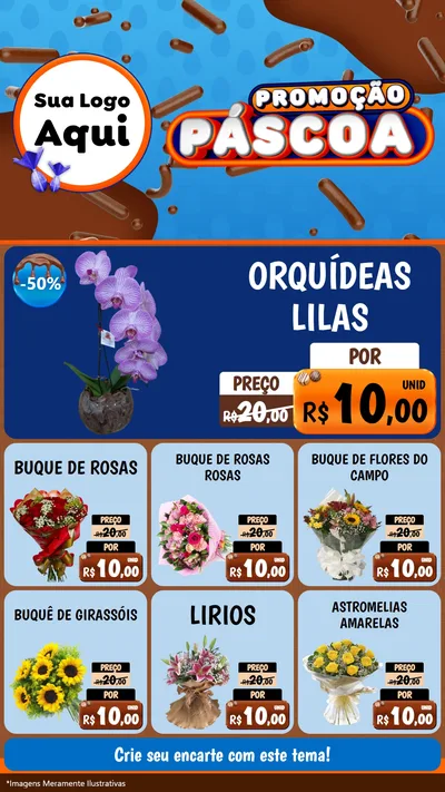 Modelo de Rede Social para Stories com o tema Promoção Páscoa para Floricultura e jardim