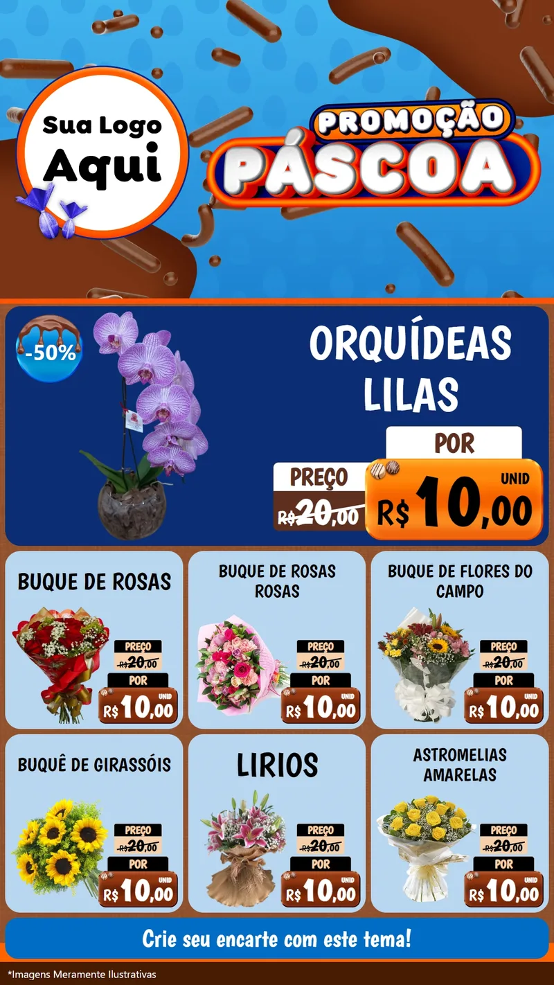 Modelo de Rede Social para Stories com o tema Promoção Páscoa para Floricultura e jardim