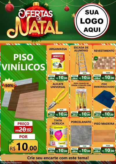 Modelo de Encarte para Encarte A4 Vertical com o tema Ofertas de Natal para Material para Construção