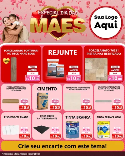 Modelo de Rede Social para Feed Instagram com o tema Especial Dia Das Mães para Pisos e revestimentos