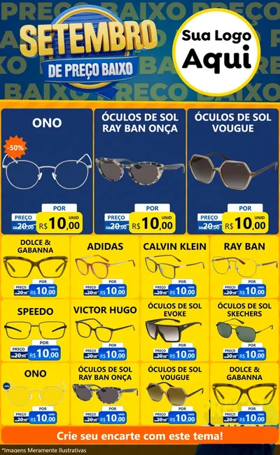 Modelo de Encarte para Encarte Grande com o tema Setembro De Preço Baixo para Óticas