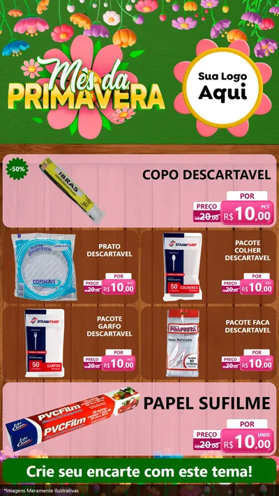Modelo de TV para TV Vertical com o tema Mês da Primavera para Embalagens
