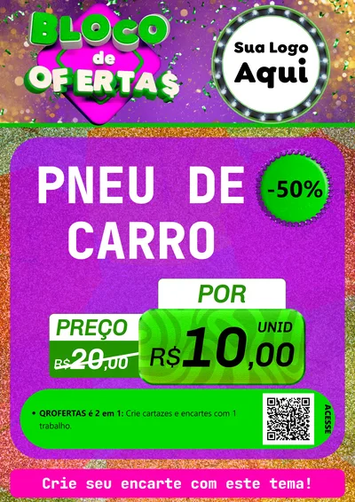 Modelo de Cartaz para Cartaz A4 Vertical com o tema Bloco de Ofertas para Auto peças
