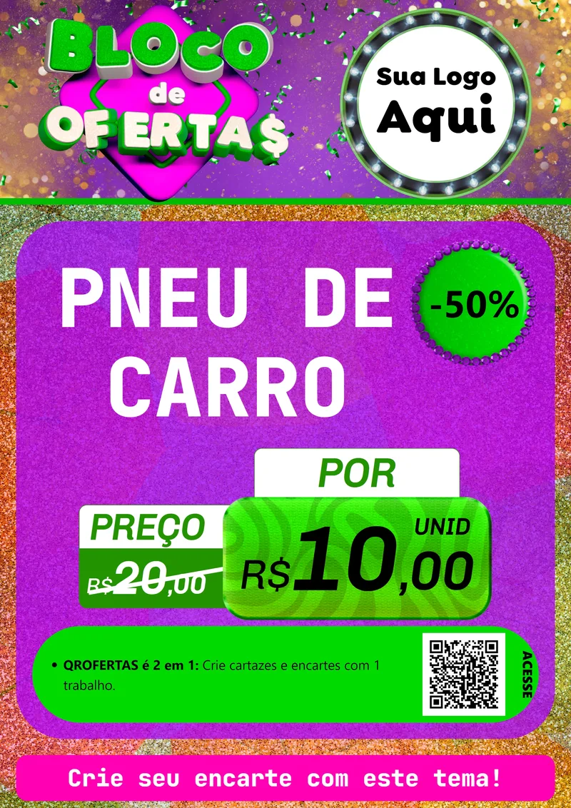 Modelo de Cartaz para Cartaz A4 Vertical com o tema Bloco de Ofertas para Auto peças