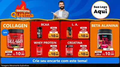 Modelo de TV para TV Horizontal com o tema Semana Queima de Estoque para Suplementos alimentares
