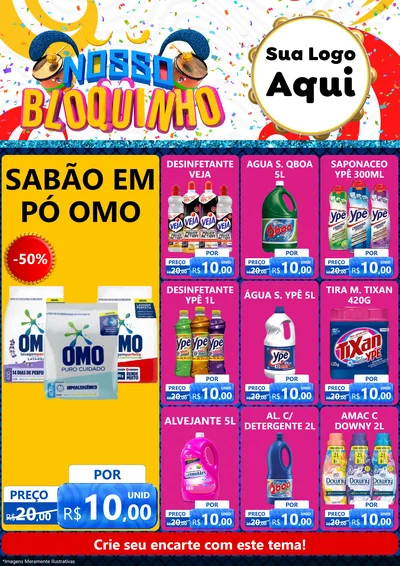 Modelo de Encarte para Encarte A4 Vertical com o tema Nosso Bloquinho para Produtos de Limpeza