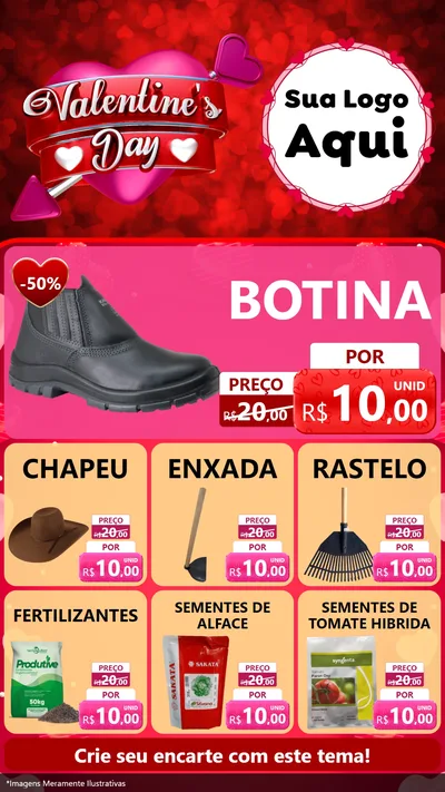 Modelo de Rede Social para Stories com o tema Valentine's Day para Agropecuária