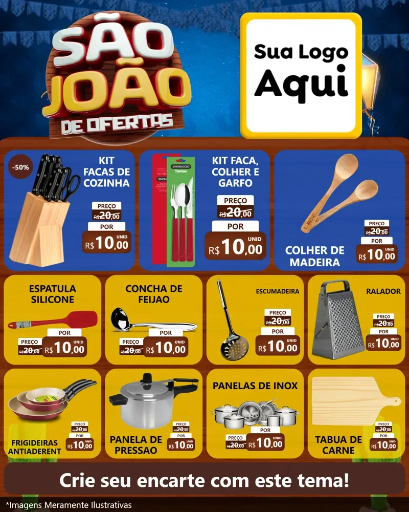 Modelo de Rede Social para Feed Instagram com o tema São João Ofertas Imbatíveis! - Junina para Utilidades Domésticas