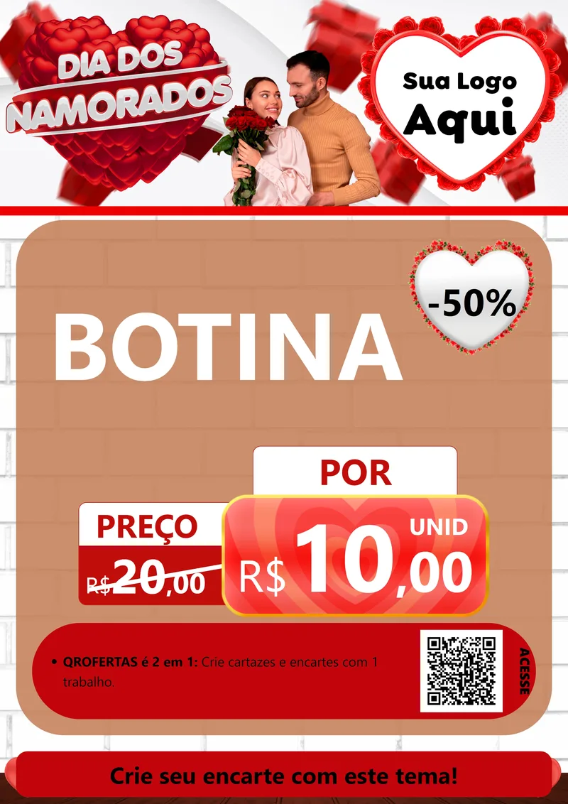 Modelo de Cartaz para Cartaz A4 Vertical com o tema Dia dos Namorados para Agropecuária