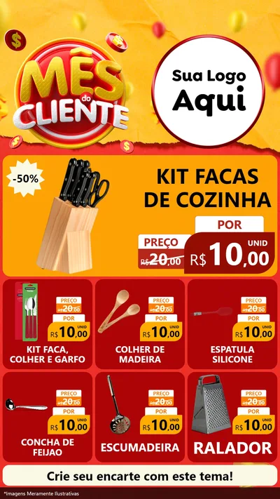 Modelo de Rede Social para Stories com o tema Mês do Cliente para Utilidades Domésticas