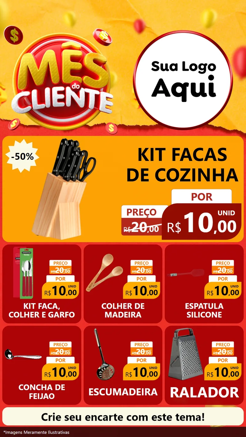 Modelo de Rede Social para Stories com o tema Mês do Cliente para Utilidades Domésticas