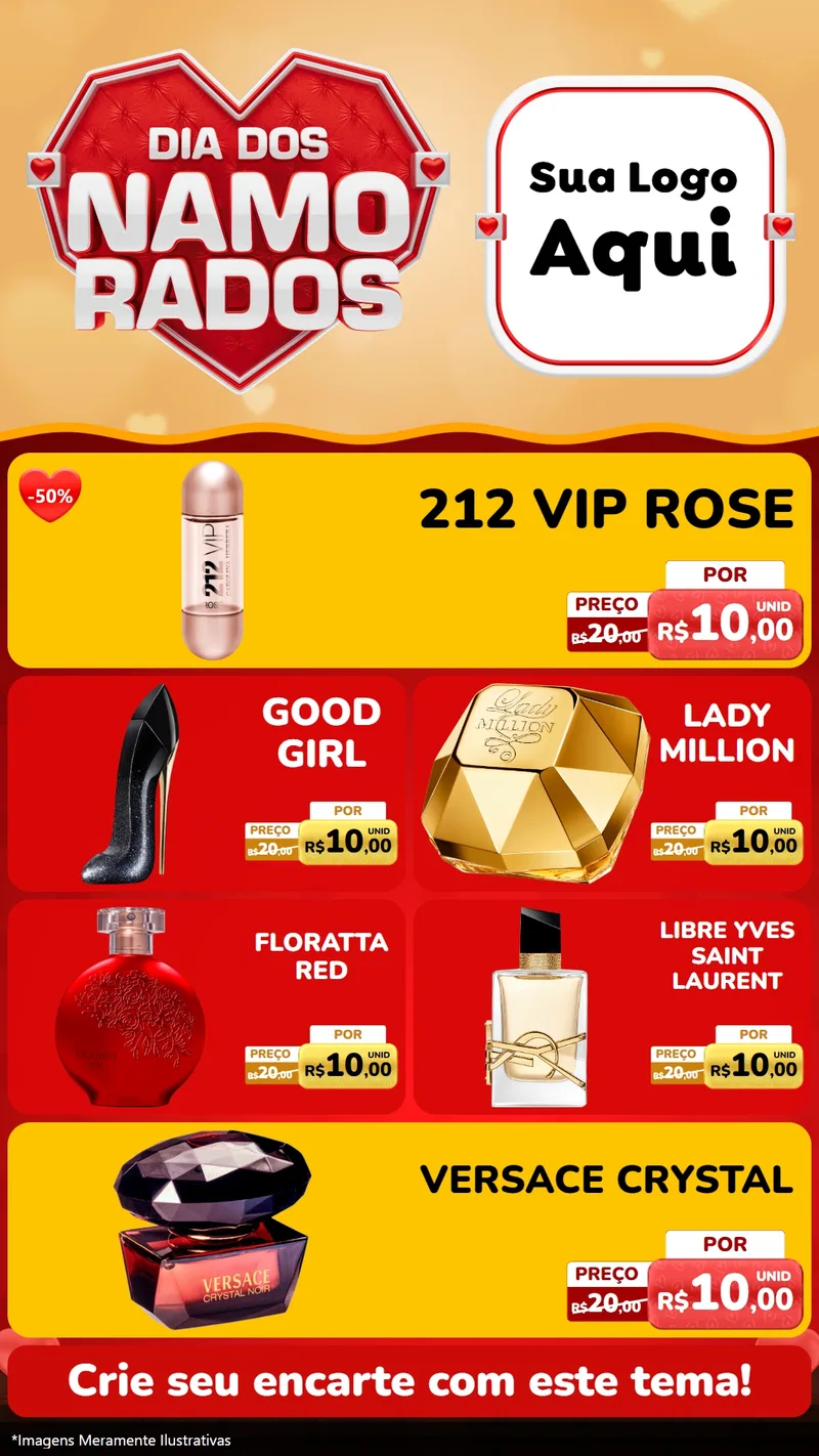 Modelo de TV para TV Vertical com o tema Dia dos Namorados para Perfumes
