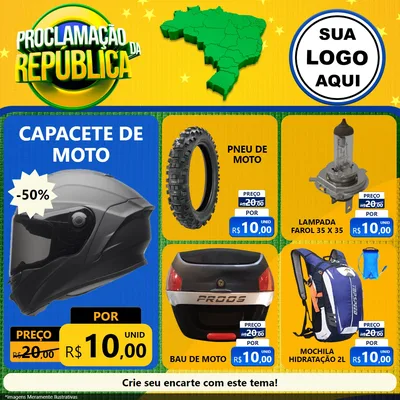 Modelo de Rede Social para Feed Facebook com o tema Proclamação da República para Moto peças