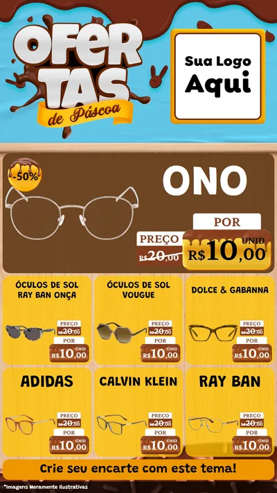 Modelo de Rede Social para Stories com o tema Ofertas de Páscoa para Óticas
