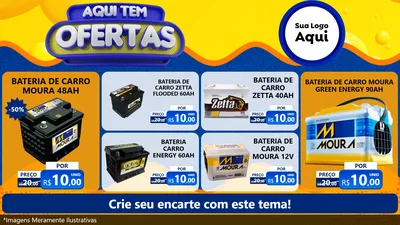 Modelo de TV para TV Horizontal com o tema Aqui Tem Ofertas para Baterias Elétricas
