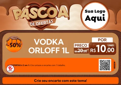 Modelo de Cartaz para Cartaz A4 Horizontal com o tema Páscoa de Ofertas para Distribuidora de bebidas