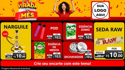 Modelo de TV para TV Horizontal com o tema Virada de Mês para Tabacaria