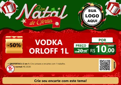 Modelo de Cartaz para Cartaz A4 Horizontal com o tema Um Natal de Ofertas para Distribuidora de bebidas