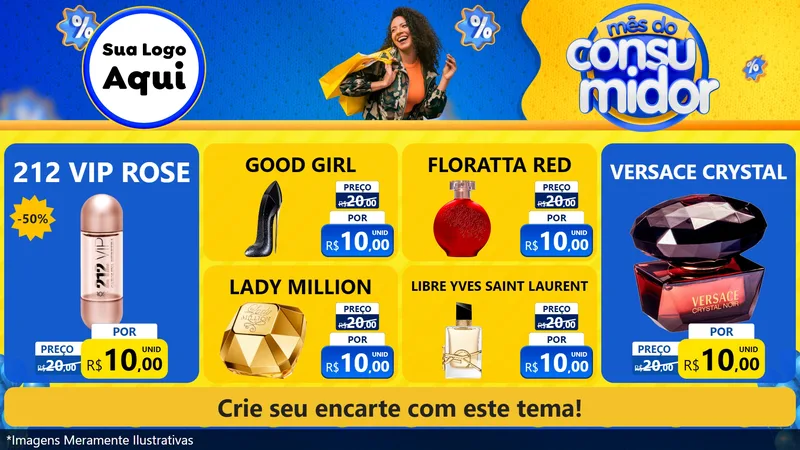 Modelo de TV para TV Horizontal com o tema Mês do Consumidor para Perfumes