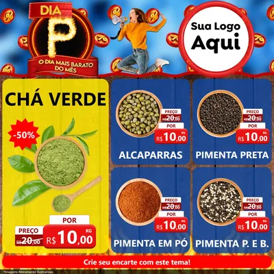 Modelo de Rede Social para Feed Facebook com o tema Dia P - O Dia Mais Barato Do Mês para Produtos Naturais