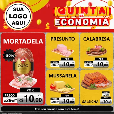 Modelo de Rede Social para Feed Facebook com o tema Quinta da Economia para Frios e Laticínios
