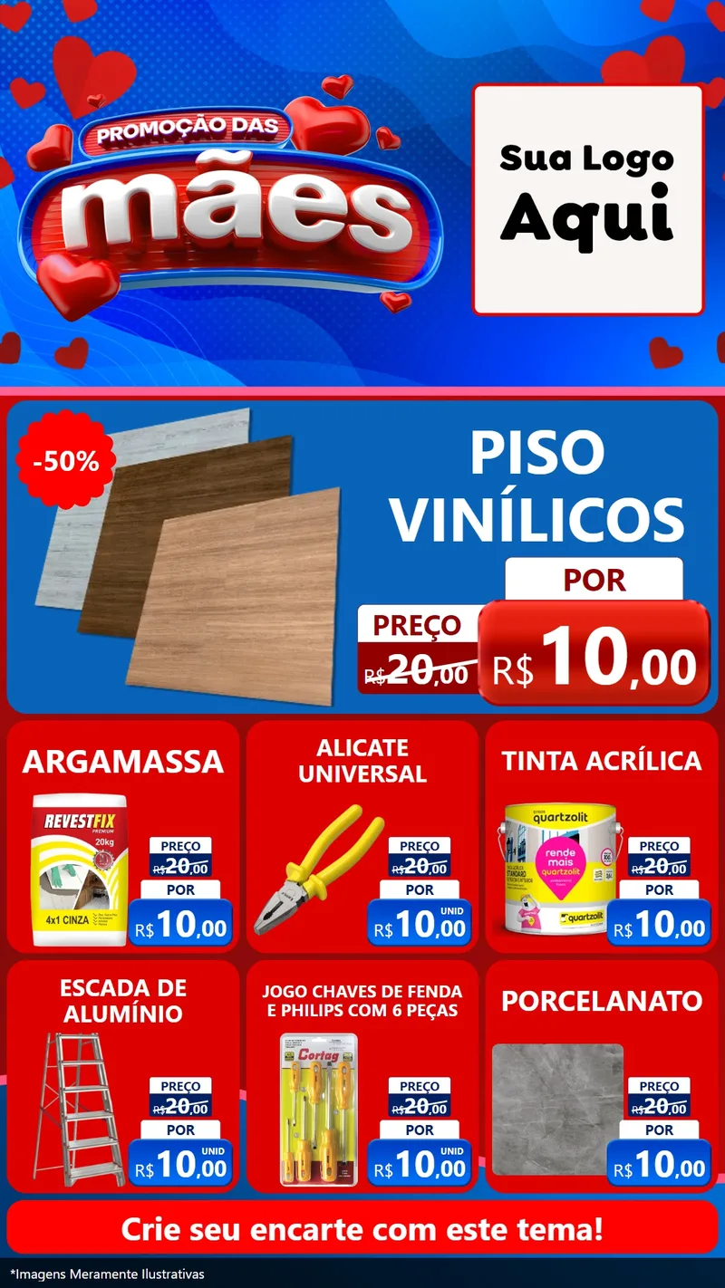 Modelo de Rede Social para Stories com o tema Promoção das Mães para Material para Construção