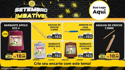 Modelo de TV para TV Horizontal com o tema Setembro Imbatível para Armarinho e Aviamentos