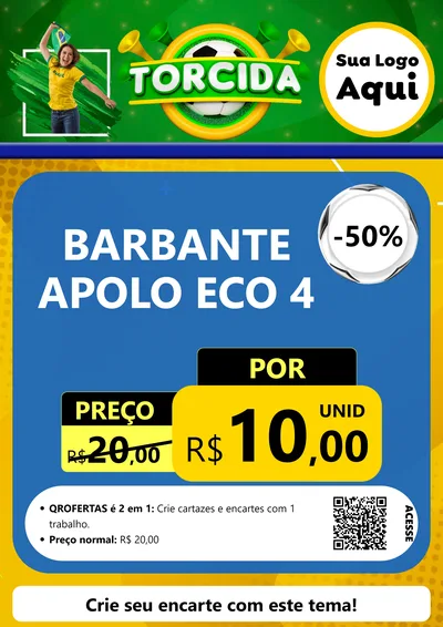 Modelo de Cartaz para Cartaz A4 Vertical com o tema Torcida para Armarinho e Aviamentos