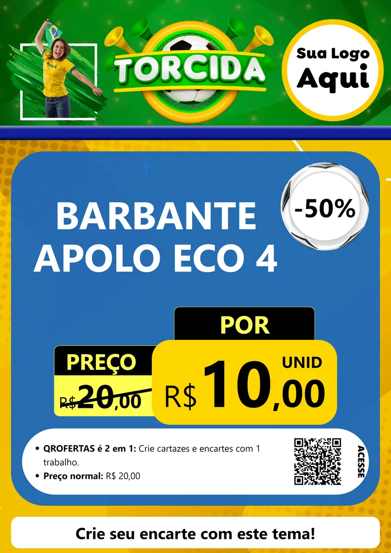 Modelo de Cartaz para Cartaz A4 Vertical com o tema Torcida para Armarinho e Aviamentos