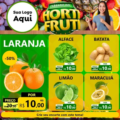 Modelo de Rede Social para Feed Facebook com o tema Sábado do Hortifrúti para Hortifrúti