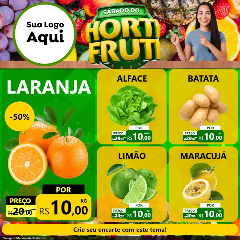 Modelo de Rede Social para Feed Facebook com o tema Sábado do Hortifrúti para Hortifrúti