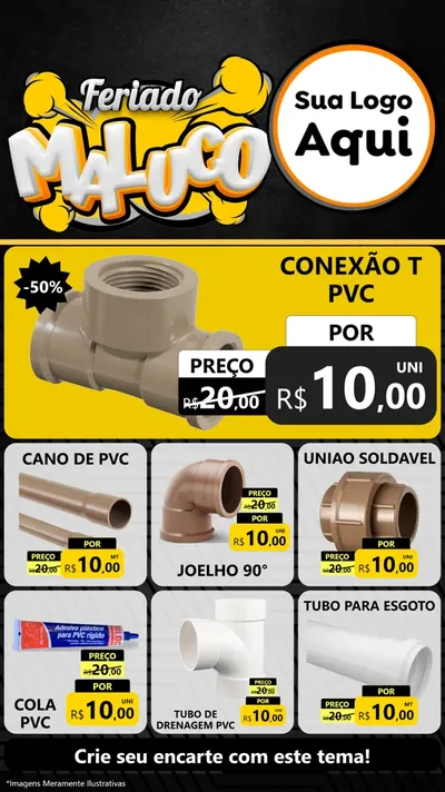 Modelo de Rede Social para Stories com o tema Feriado Maluco para Tubos e conexões
