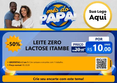 Modelo de Cartaz para Cartaz A4 Horizontal com o tema Ofertas Imperdíveis Mês Do Papai para Frios e Laticínios