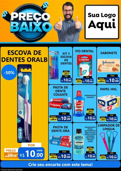 Modelo de Encarte para Encarte A4 Vertical com o tema Preço Baixo para Higiene Pessoal