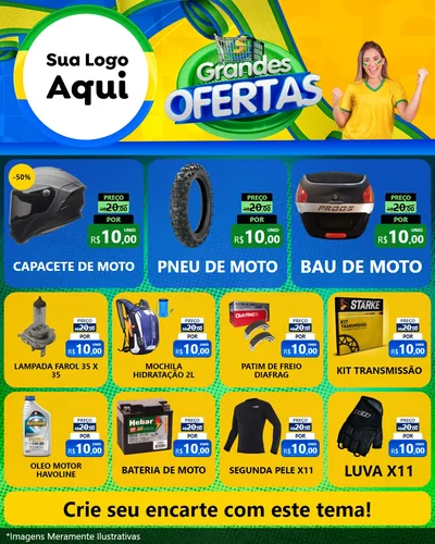 Modelo de Rede Social para Feed Instagram com o tema Grandes Ofertas para Moto peças