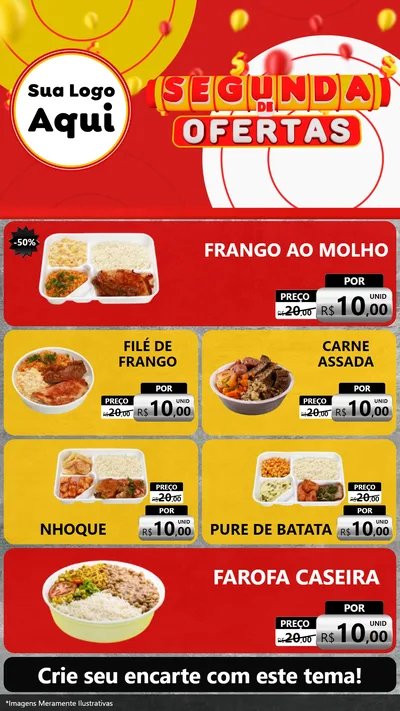 Modelo de TV para TV Vertical com o tema Segunda de Ofertas para Restaurante