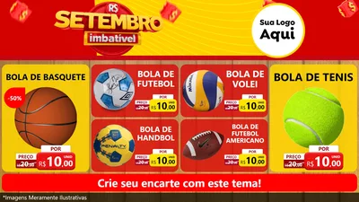 Modelo de TV para TV Horizontal com o tema Setembro Imbatível para Artigos Esportivos